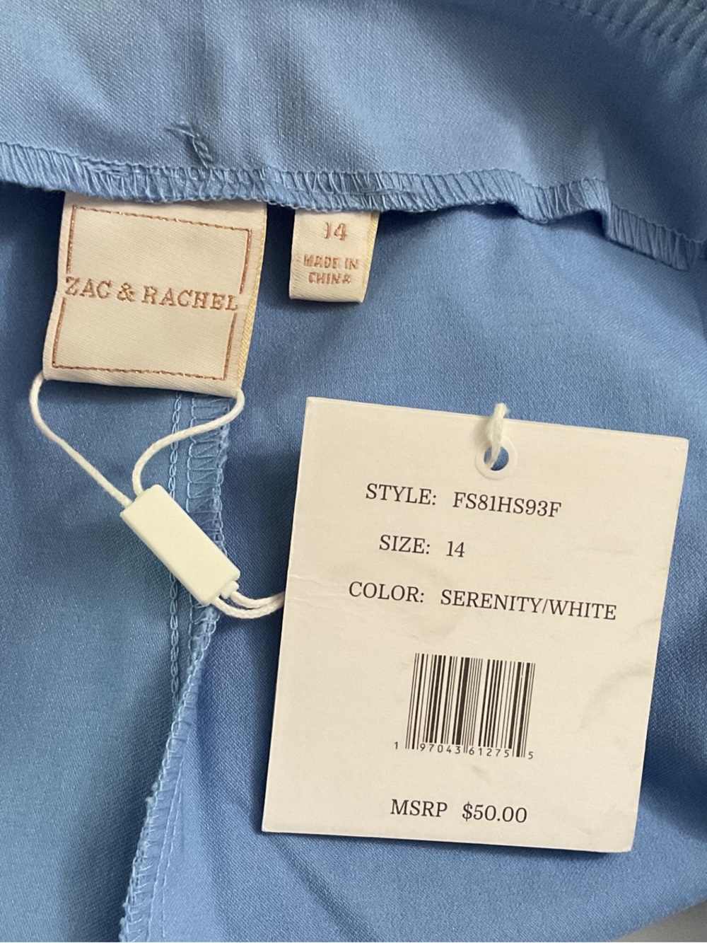 Zac & Rachel Blue and Cream Colorblock Mini Skort RT $50 - Picture 3 of 6